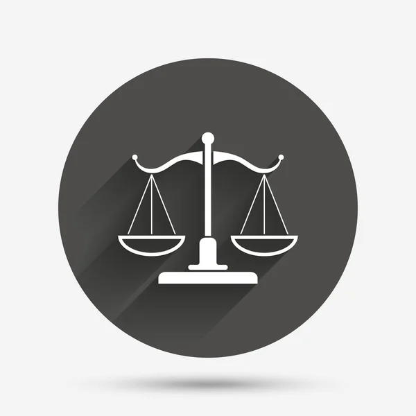 Skalar av rättvisa tecken ikonen. domstol symbol — Stock vektor