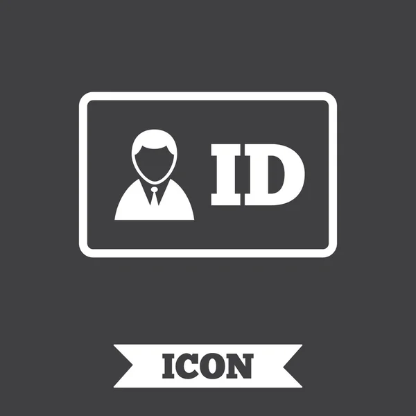 Icono de signo de tarjeta de identificación. Símbolo de tarjeta de identidad . — Vector de stock