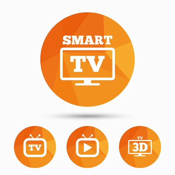 Smart 3d ikona trybu Tv. Retro telewizji symbol. — Wektor stockowy