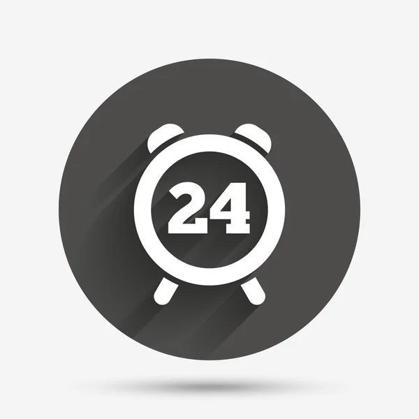 24 시간 시간 표시 아이콘. 시계 알람 기호. — 스톡 벡터