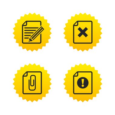 Dikkat simgeleri dosya. Ünlem işaretleri.