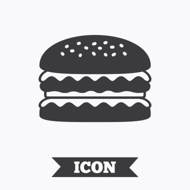 Hamburger simgesi. Burger yemek sembolü.