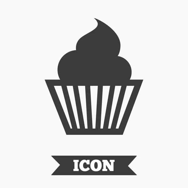 Muffin tecken ikon. cupcake symbol. — Stock vektor