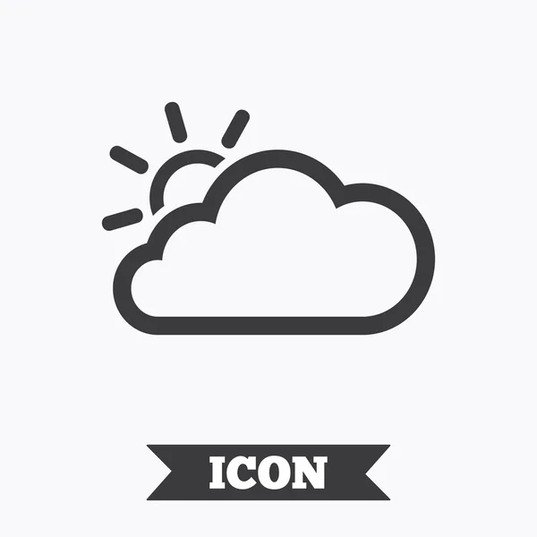 Nube y sol signo icono — Vector de stock