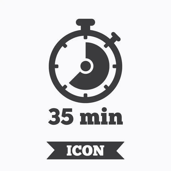 Timer teken pictogram. 35 minuten stopwatch-symbool. — Stockvector