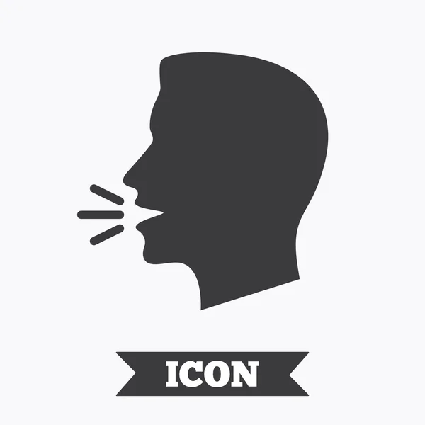 Parlez ou parlez icône. Symbole sonore fort . — Image vectorielle