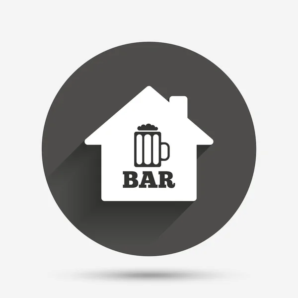 Ícone de sinal Bar ou Pub. Copo de símbolo de cerveja . — Vetor de Stock