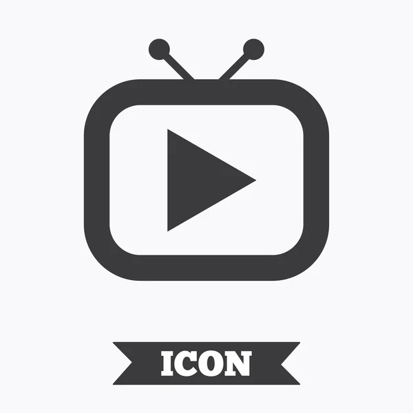 Retro TV mode sign icon. Television set symbol. — Stock Vector