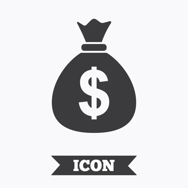 Money bag sign icon. Dollar USD currency. — Stock Vector