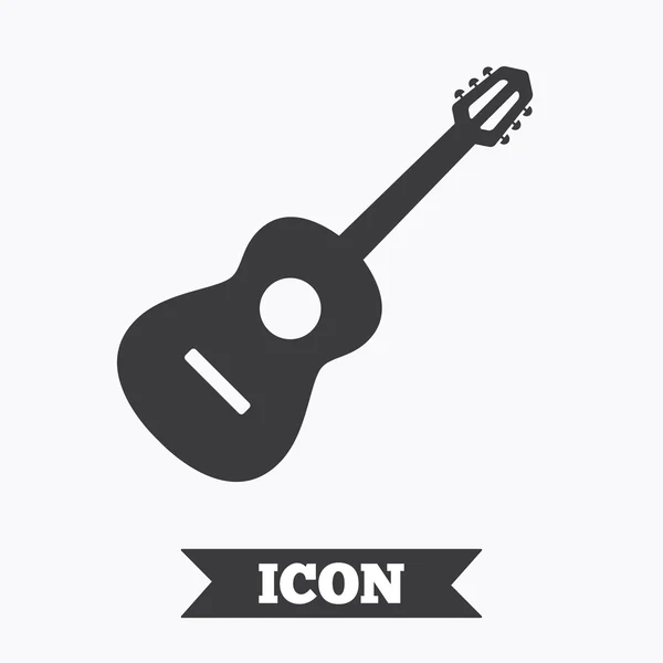 Icona del segno della chitarra acustica. Simbolo musicale . — Vettoriale Stock