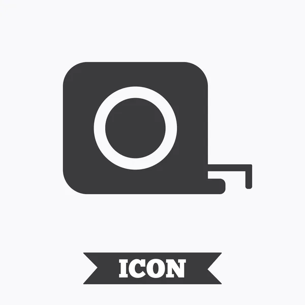 Roulette construction icon. Tape measure symbol. — Stock Vector