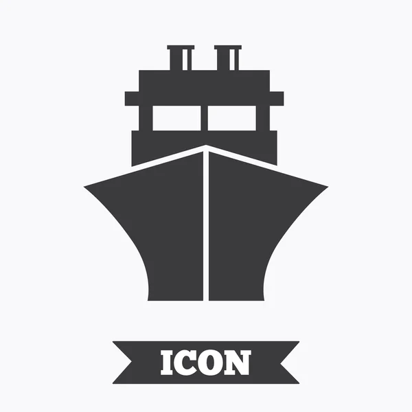 Ícone do sinal do navio ou do barco. Símbolo de entrega . —  Vetores de Stock
