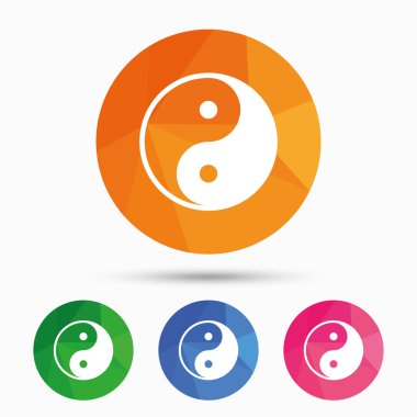 Ying yang işareti simgesi. uyum ve denge sembolü.