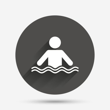 Yüzme işareti simgesi. havuz yüzme sembolü.