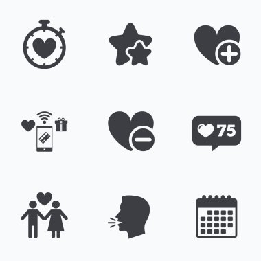 Sevgililer günü simgeler. Aşk kalp Zamanlayıcı işareti.