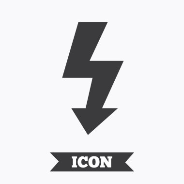 Foto flaş işareti simgesi. Yıldırım sembolü.