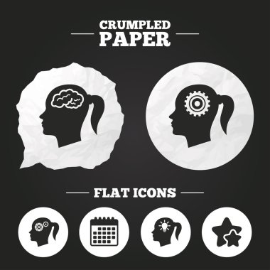 beyin icon.female kadın sembolleri ile baş.