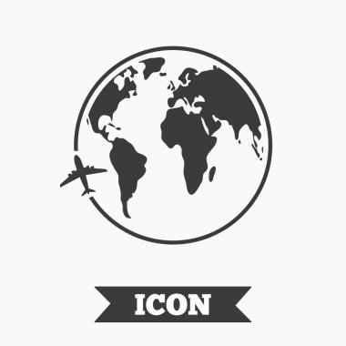 uçak işareti simgesi. seyahat gezi sembolü.