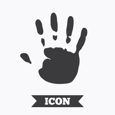 el baskı işareti simgesi. sembol durdur.