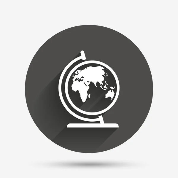 Icône de signe Globe. Carte du monde symbole géographique . — Image vectorielle