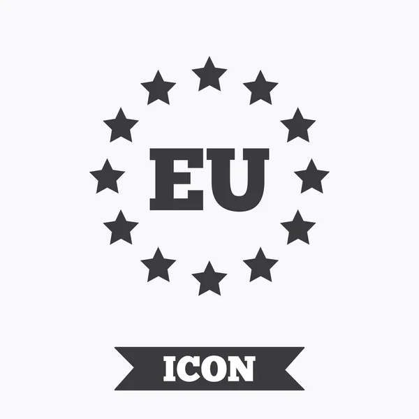 Икона Европейского союза. Символ звёзд ЕС . — стоковый вектор