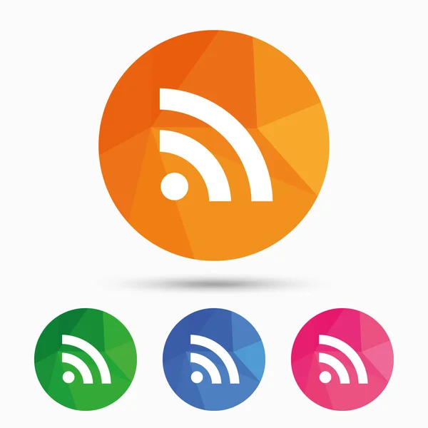 Ícone de sinal RSS. RSS feed símbolo . — Vetor de Stock