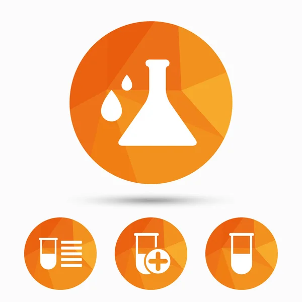 Chemielampe mit Tropfen-Zeichen. — Stockvektor