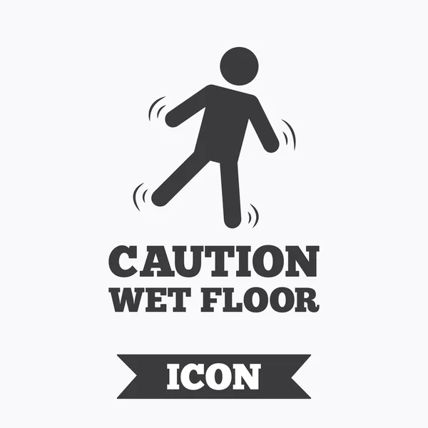 Vorsicht nasser Fußboden — Stockvektor