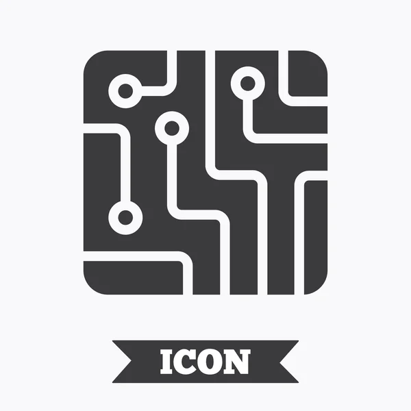 Circuit board sign icon. — Stock Vector