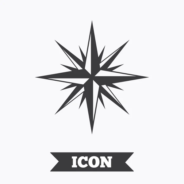 Icône du panneau boussole. Windrose symbole de navigation . — Image vectorielle
