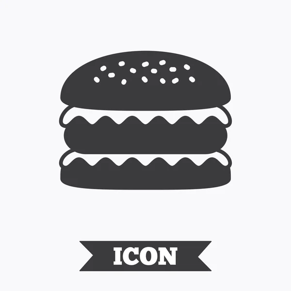 Ícone de hambúrguer. Símbolo de comida de hambúrguer . — Vetor de Stock