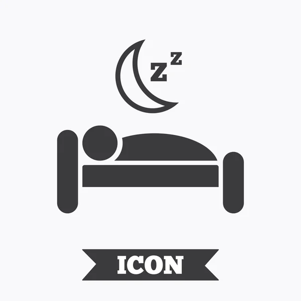 Hotel sign ikon. resten plats. Sleeper symbol. — Stock vektor