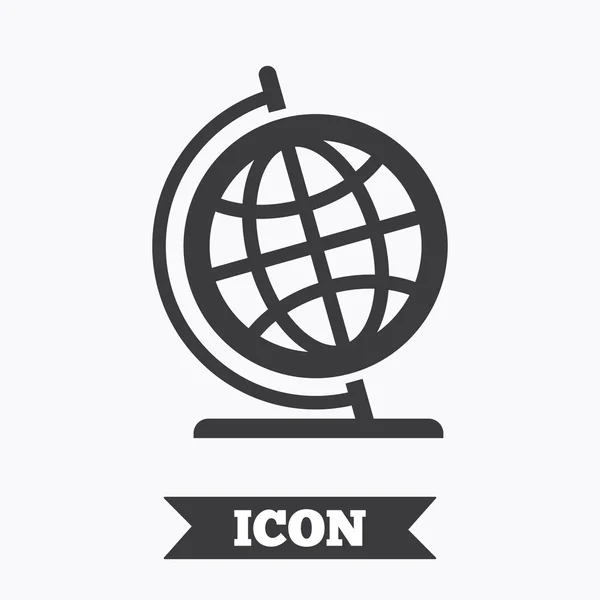 Wereldbol teken icoon. Geografie symbool. — Stockvector