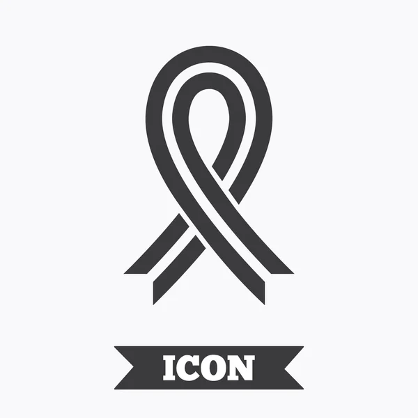 Icône du ruban. Symbole de sensibilisation au cancer du sein . — Image vectorielle