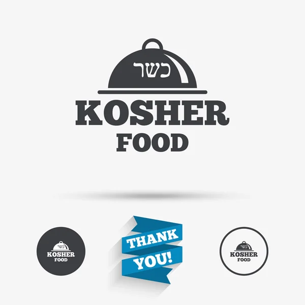 Icono de signo de producto alimenticio Kosher. Alimentos naturales . — Archivo Imágenes Vectoriales