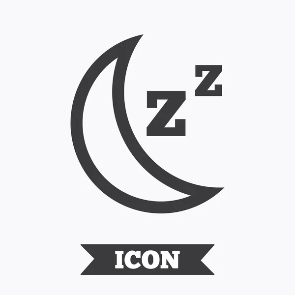 Schlafzeichen-Symbol. Mond mit ZZ-Taste. — Stockvektor