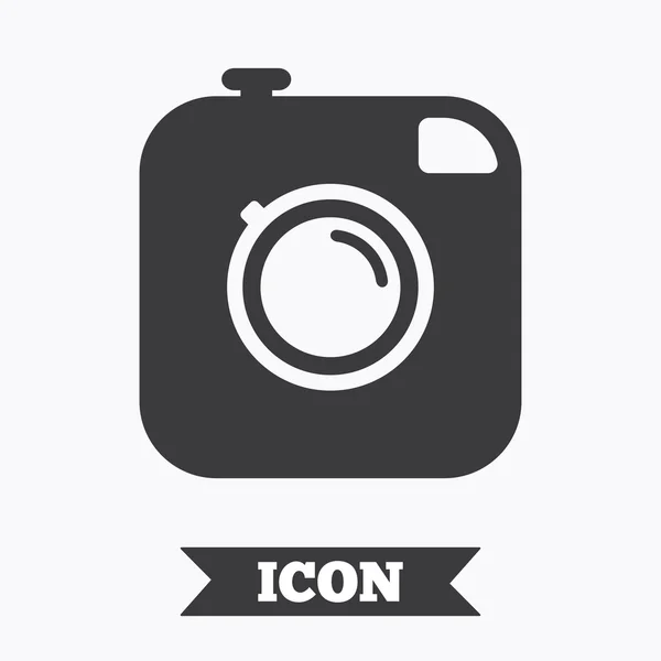 Hipster signo de la cámara de fotos icono. Cámara retro . — Vector de stock