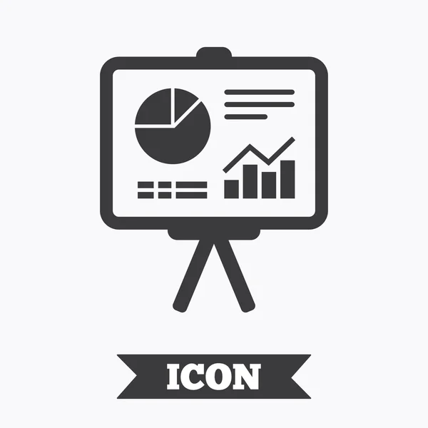 Presentation billboard sign icon. Diagram symbol. — Stock Vector