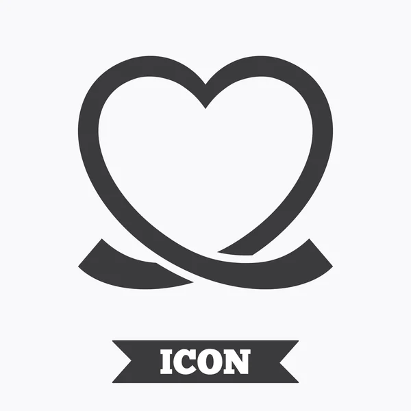 Serce wstążka znak ikona. symbol miłości. — Wektor stockowy