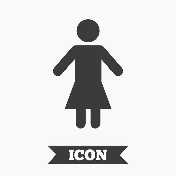 Ícone de sinal feminino. Mulher símbolo humano . — Vetor de Stock