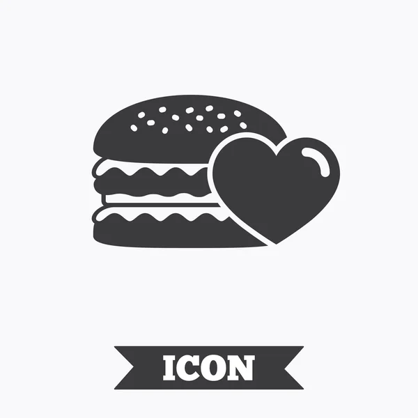 Hamburger Ikone. Burger-Food-Symbol. — Stockvektor