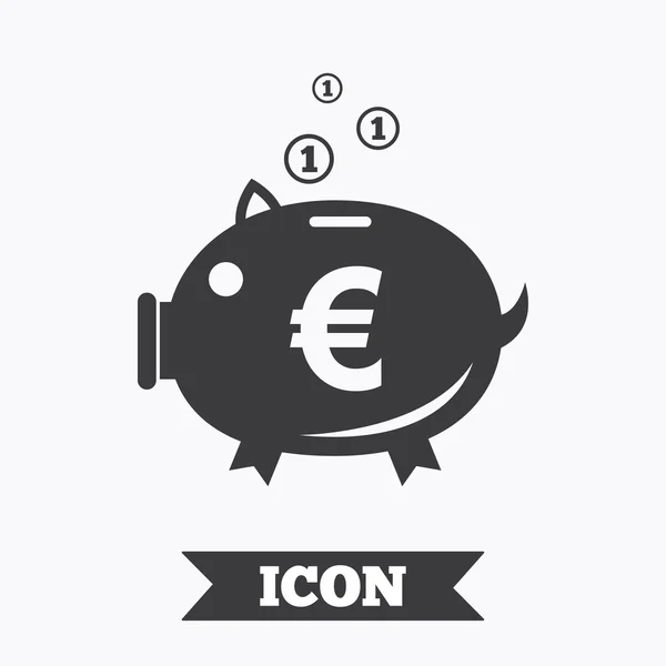 Piggy salvadanaio segno icona. Simbolo Moneybox . — Vettoriale Stock