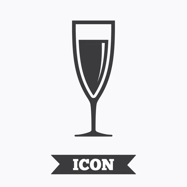 Glass of champagne sign icon. — Stock Vector