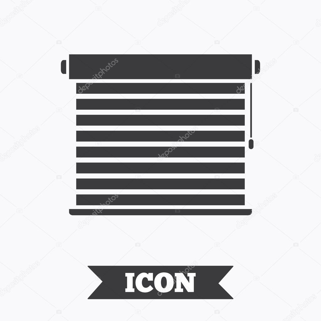 Louvers sign icon. Window blinds or jalousie symbol. Graphic design element. Flat louvers symbol on white background. Vector