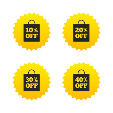 Satılık çanta etiketi simgeler. Sembolleri indirim.