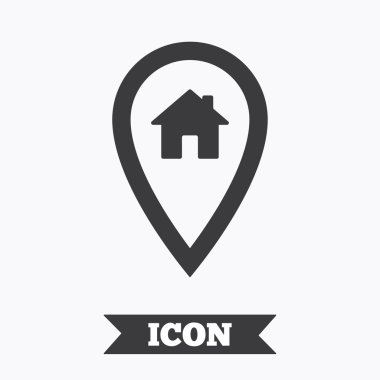 Map pointer house sign icon. Marker symbol. clipart