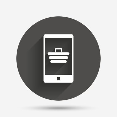Alışveriş sepeti işareti simgesi ile Smartphone.