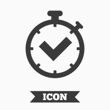 Zamanlayıcı işareti simgesi. Onay kronometre simgesi.
