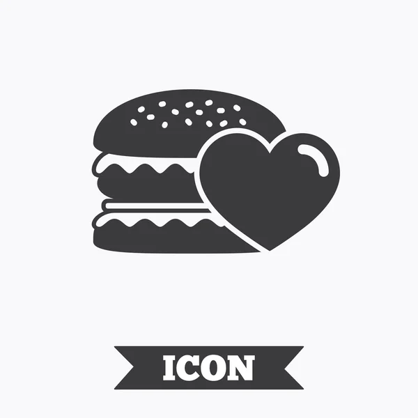 Hamburger pictogram. Burger voedsel symbool. — Stockvector