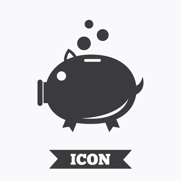 Piggy bank aláírás ikonra. persely-szimbólum. — Stock Vector